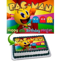 Pacman Edible Cake Image Topper Personalized Birthday Party 1/4 Sheet