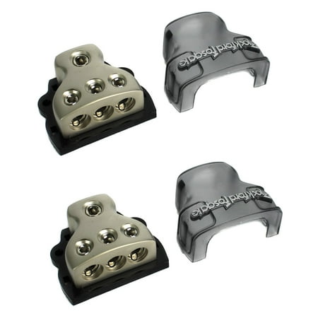 014 Gauge - 2) ROCKFORD FOSGATE RFD4 0/1/4-Gauge Ga Car Audio Distribution Blocks 1-In 3-Out