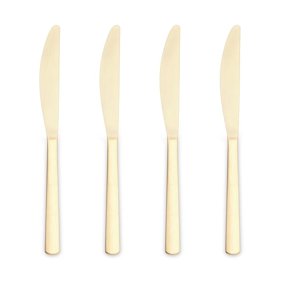 Mainstays Delandra 4-Piece Stainless Steel Dinner Knives, Gold