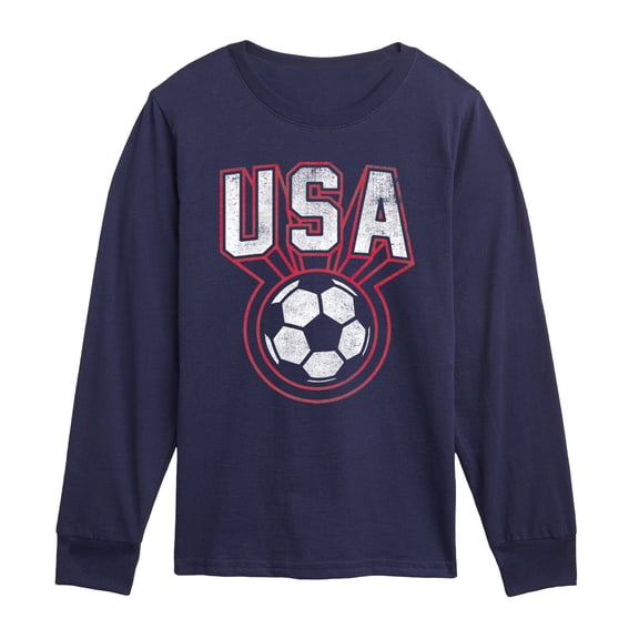 Instant Message - America Soccer 3D Long Sleeve Graphic T-Shirt