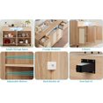 thumbnail image 6 of Rattan Sideboard Buffet Cabinet, 4 Doors 2 Drawers Accent Storage Cabinet, Console Table Coffee Bar With Power Outlet, Adjustable Shelves for Kitchen, Dining Room, Hallway, Living Room, 6 of 9