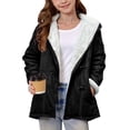 thumbnail image 4 of Coerni Girls Suede Fleece Lined Jacket Teen Polar Fleece Sherpa Button Down Shackets Winter Warm Coat Windproof Trendy Outerwear, 4 of 7
