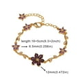 thumbnail image 3 of Qiopertar Floral Zirconia Petal Bracelet, Personalized Fashion Jewelry Exquisite Flower Charm, Elegant Lightweight Adjustable Bracelet for Women Gift Birthday Anniversary, 3 of 6