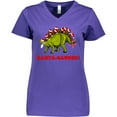 thumbnail image 3 of Inktastic Santa-Saurus Christmas Dinosaur Women's V-Neck T-Shirt, 3 of 5