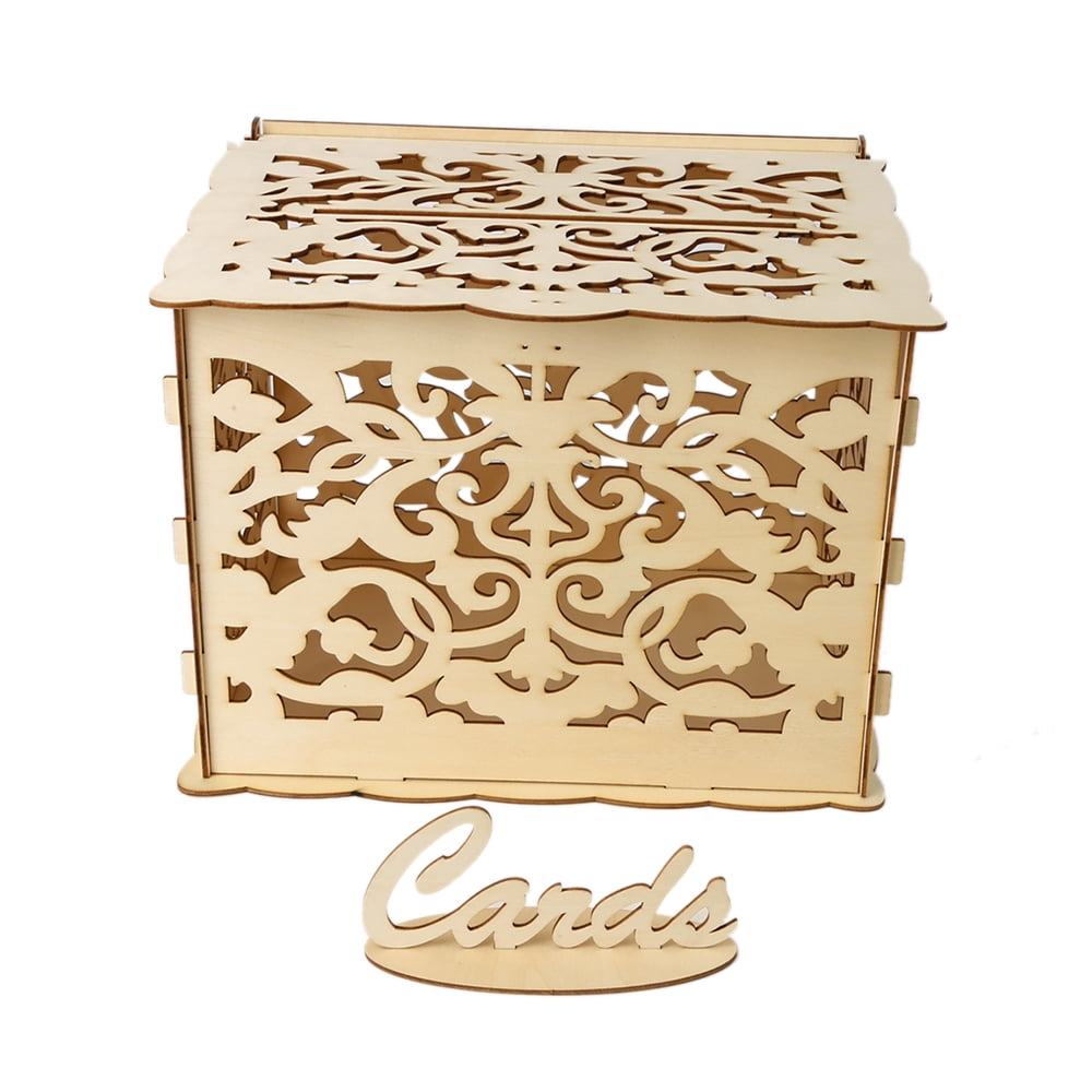 Diy Wooden Wedding Card Box With Lock And Card Sign Rustic