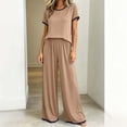 thumbnail image 5 of Nugftut Womens Pajama Set Short Sleeve Long Pants 2 Piece Summer Fall Lounge Soft Comfy Pjs Set Sleepwear, 5 of 6