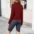 thumbnail image 4 of Stamzod Cropped Sweatshirts for Women 2025 Solid Color Quarter Zip Pullover Women Tops with Pocket Fall Fashion Must Haves Wine S, 4 of 7