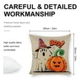 thumbnail image 2 of Colorful hat ghost and pumpkin Linen toss pillowcase decoration pillowcase gifting preferred 24x24 inch cushion cover sofa pillowcase sofa bedroom living room car, 2 of 6