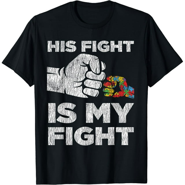 Autism Awareness Mom Dad Parents Autistic Kids Awareness T-Shirt - Black - 4XL