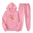 thumbnail image 1 of ZVAVZ Lady 2 Piece Outfits Sweatshirt 2025 Colorful Heart Print Sweatsuit Sets Hooded Drawstring Pullover Tops Fashion Long Pants Lounge Set Tracksuit, 1 of 6