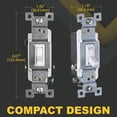 thumbnail image 4 of Faith 3 Way Toggle Switch White Residential Grade Standard Wall Electrical Switch, 15 Amp, Grounding Screw, 120V/277V, 10 Pack, 4 of 9