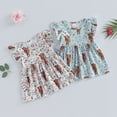 thumbnail image 2 of Fortune Robe Western pour Bébé Fille Manches Courtes Imprimé Bétail Robe Cowgirl, 2 of 7