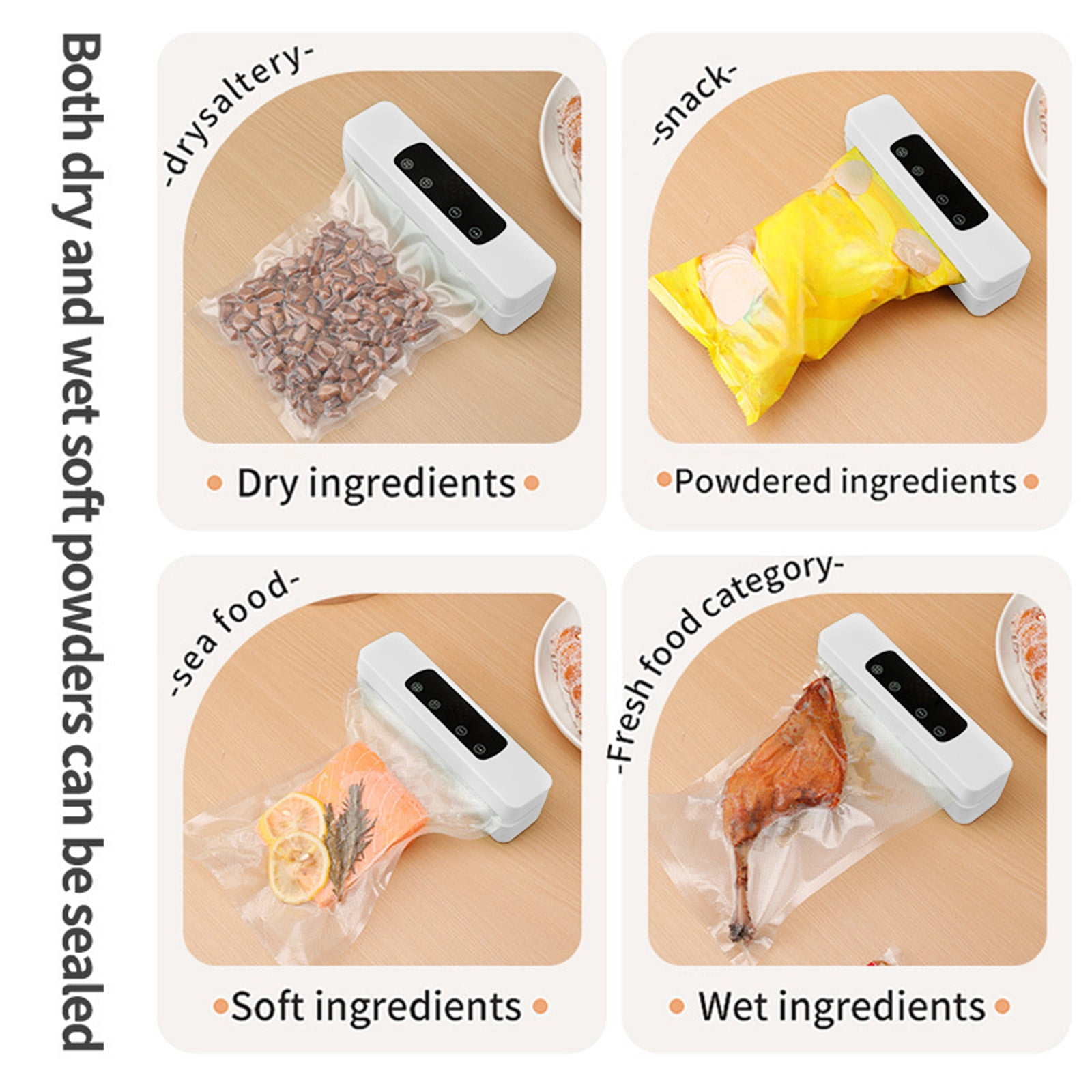 Yhmxh Vacuum Sealer for Food Storage, Electric Snacks Sealer, Compact Food Preservation Vacuum Sealer, Portable Rechargeable Handheld Vacuum Sealer, Cordless Bag Sealer for Bags, Jars, Sealing Meals