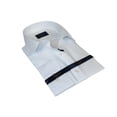 thumbnail image 6 of Men 100% Fancy Cotton Shirt Manschett Quesste Turkey Slim Fit 6041-03 White, 6 of 7