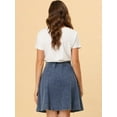 thumbnail image 5 of DARING DIVA Women's A-Line Flared Pleated Midi Denim Skirt XS Light Blue, 5 of 6