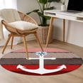 thumbnail image 4 of Round Rugs 4Ft, Nautical Anchor Round Area Rug Washable Indoor Throw Carpet, Red Brown Retro Gradient Wooden Grain Soft Non Slip Circle Rug for Kitchen Nursery Room Home Decor Aesthetic, 4 of 8