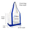 thumbnail image 3 of DALIX Heartbeat Nurse Women's Tote Bag Cotton Canvas Embroidered in Royal Blue, 3 of 7