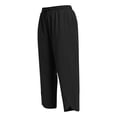 thumbnail image 7 of Vynhevius Womens High Rise Pants Plus Size Wide Leg Smocked Elastic Waistband Casual Relaxed Trousers Solid Color Vacation Bottoms, 7 of 7