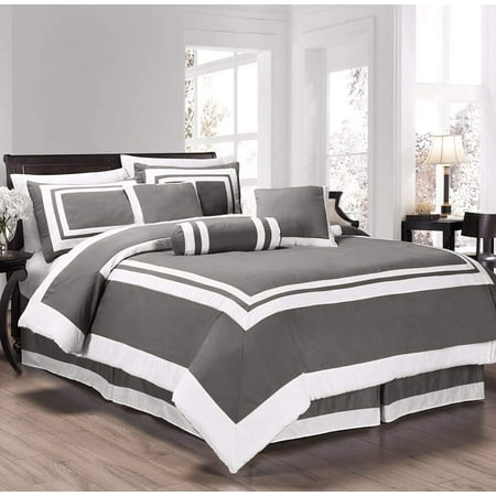 Chezmoi Collection Caprice 7-Piece Square Pattern Hotel Style Bedding Comforter