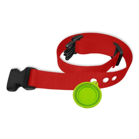Grain Valley Dog Supply Replacement Strap -Fits Most PetSafe Collars - 3 Pre Cut Holes - 1 " Nylon - High Quality - Includes eOutletDeals Pet Travel Bowl