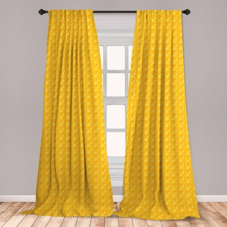 Yellow Living Room Curtains Yellow Curtains 2 Panels Set, Abstract Design Shaded Curving Lines and Swirling Motifs Patterns Monochromatic Print, Window Drapes for Living Room Bedroom, Yellow, by Ambesonne ()
