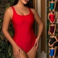 thumbnail image 5 of Inleife One Piece Swimsuits for Women Women's U-Neck Backless Border Jumpsuit Sexy Swimsuit, 5 of 5