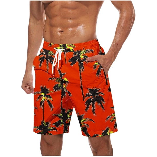 Pantalones Cortos de Cintura Elástica para Hombre con Bolsillos Pantalones de Playa de Impresión de Moda Casual para Hombres, Uso Diario Al Aire Libre de Primavera Y Verano