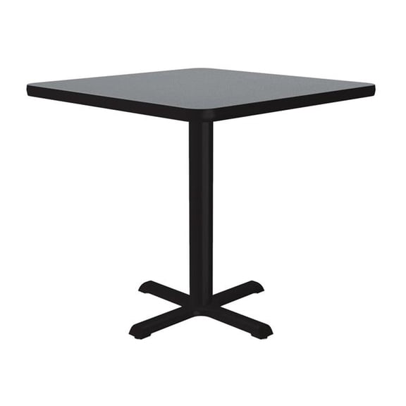 Correll SXT30S-15-98-13 30 in. X-Base High Pressure Laminate Cafe & Breakroom Table with Stamped Steel Base - Gray Granite - Square