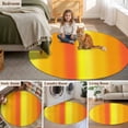 thumbnail image 3 of Rectangle Rug 5ft Area Rug, Ombre Orange Blue Stripe Area Rugs for Living Room Bedroom, Abstract Minimalist Style Floor Mat Non-Slip Non-Shedding Carpet Indoor Accent Rugs, 3 of 9