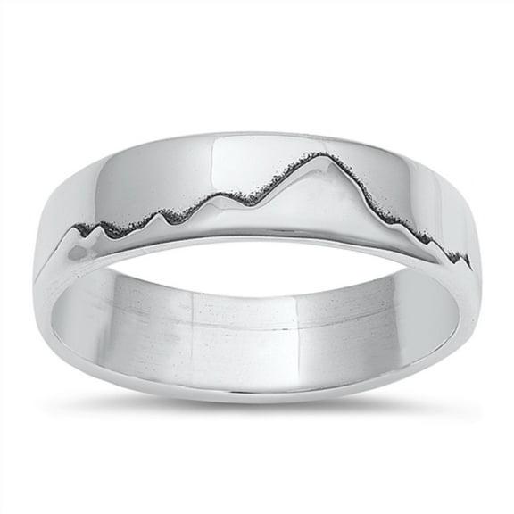 All in Stock Sterling Silver High and Low Mountain Ring Size 7