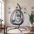 thumbnail image 2 of ALAULM Hanging Swing Egg Chair with Cushioned Headrest and Foldable, Grey - Set of 1, 2 of 11