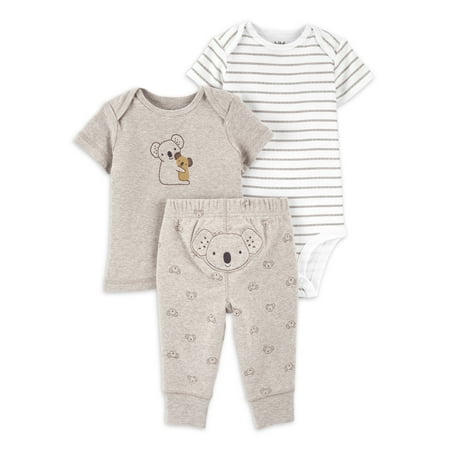 

Carter s Child of Mine Baby Boy Short Sleeve Shirt Bodysuit and Pant Outfit Set 3-Piece (0-24 Months)