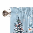 thumbnail image 5 of Sky Blue Christmas Kitchen Curtains and Valances Set, Snowman Christmas Tree Winter Snowflakes Rod Pocket Window Valance Window Curtain Panels for Living Room Bedroom Laundry, 27.5x24in, 3 Pieces, 5 of 7