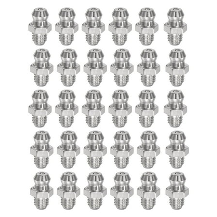 Uxcell 201 Stainless Steel Straight Hydraulic Grease Fitting M6 x 1mm Thread 30 Pack