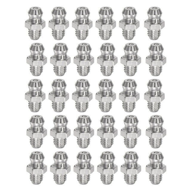 Unique Bargains 201 Stainless Steel Straight Hydraulic Grease Fitting M6 x 1mm Thread 30 Pack