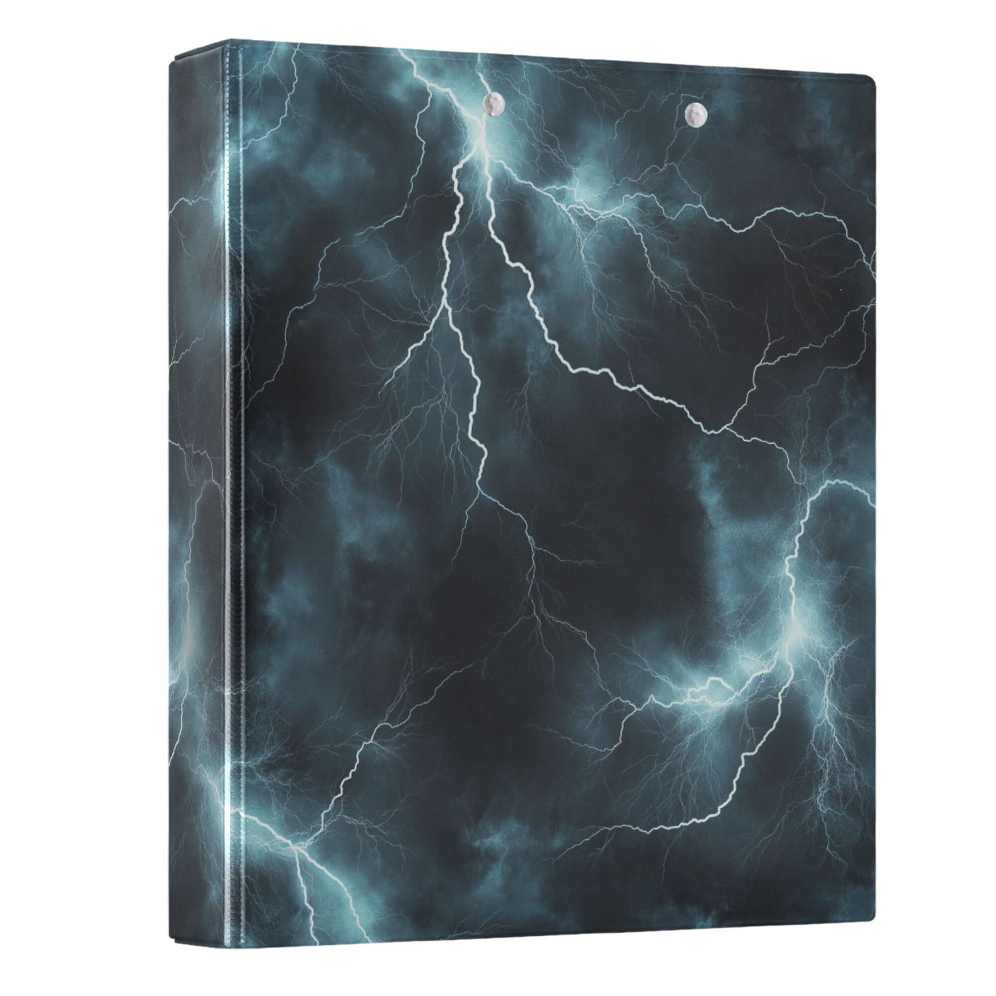 FORMRS 3 Ring Binder 1.5 inch with Pockets Set of 2 Clip Board 200 Sheets Capacity, Lightning Pattern