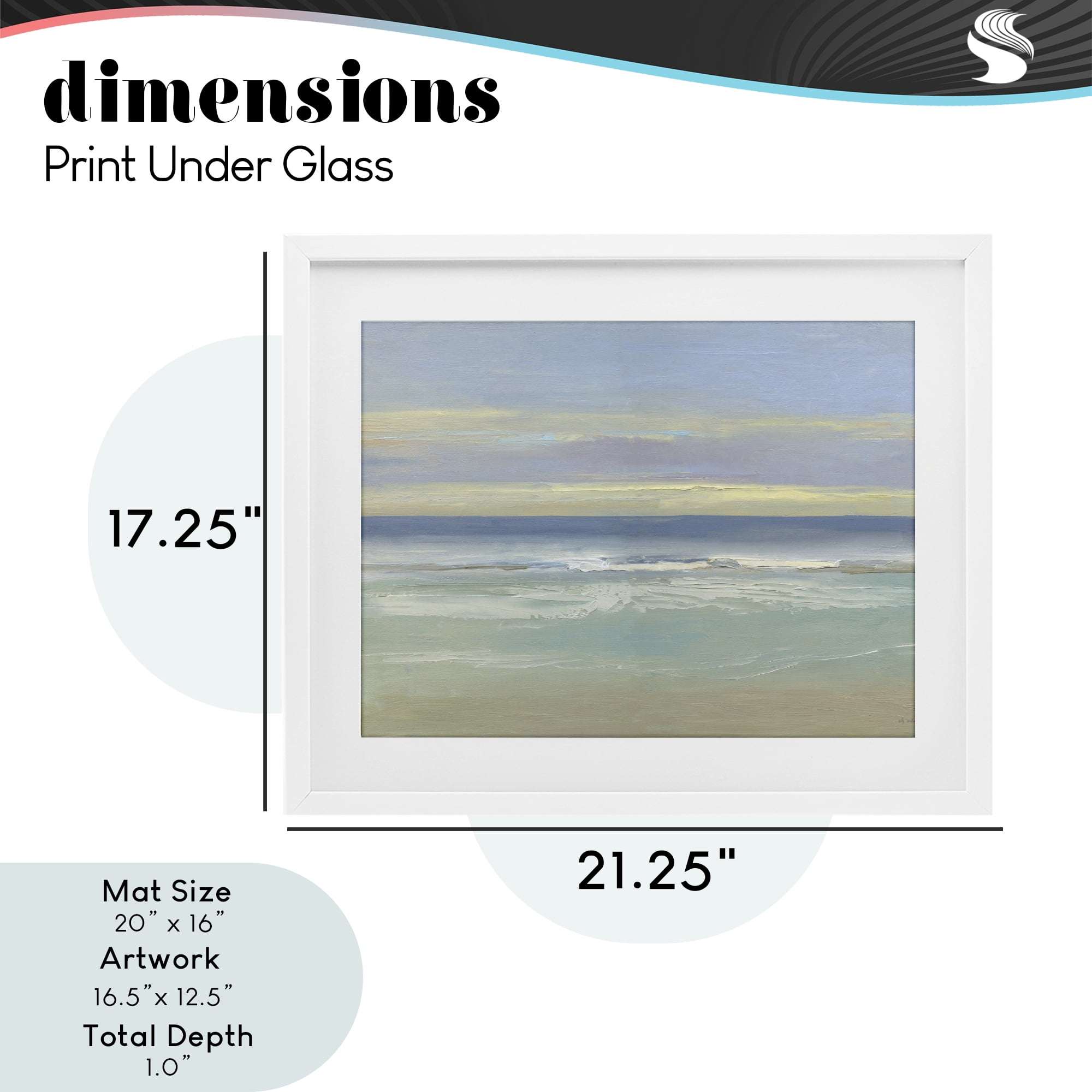 Stupell Industries Tranquil Coastal Morning Waves White Framed Print Under Glass, design by Sally Swatland