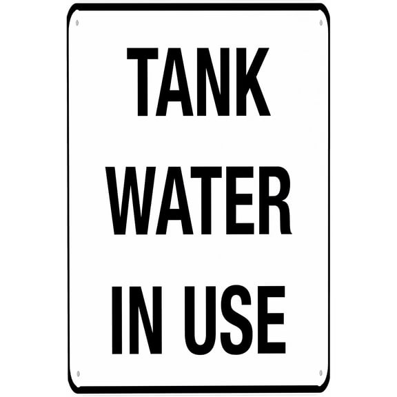 Tank Water in Use Sign - 8"x12" Vintage Metal Warning Sign, Water Safety Decor for Home Farm Bar Coffee Shop Club Rural Area