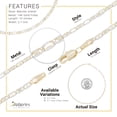thumbnail image 4 of BEBERLINI Women Mariner Chain Anklet 14K Gold Filled Ankle Bracelet 10" Foot Jewelry 2.7mm, 4 of 7