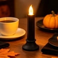 thumbnail image 7 of 1 Pc Halloween Flameless Taper Candles Flickering Battery Operated 3D Wick White LED Taper Candles for Halloween Dinner Table Weddin & Indoor Mantel Decor, 6.3x2.17 Inch, Black, 7 of 7