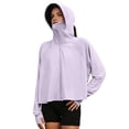 thumbnail image 4 of Women's UV Sun Protection Hoodie Jacket With Zipper Lightweight Long Sleeve Sun Shirt Breathable Loose-Fitting Cycling Clothing Cooling Women Hooded Coat Ultra Wrinkle Resistant Clothes, 4 of 4