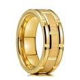 thumbnail image 1 of Anillos de tungsteno JAMW dorado de 8mm para hombre y mujer, 1 of 5