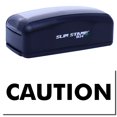 thumbnail image 1 of Large Pre-Inked Caution Stamp, Slim 1854, Ultra Slim Design, Impression Size 1-13/16" by 2-1/2", Up to 25,000 Impressions - Black Ink, 1 of 10