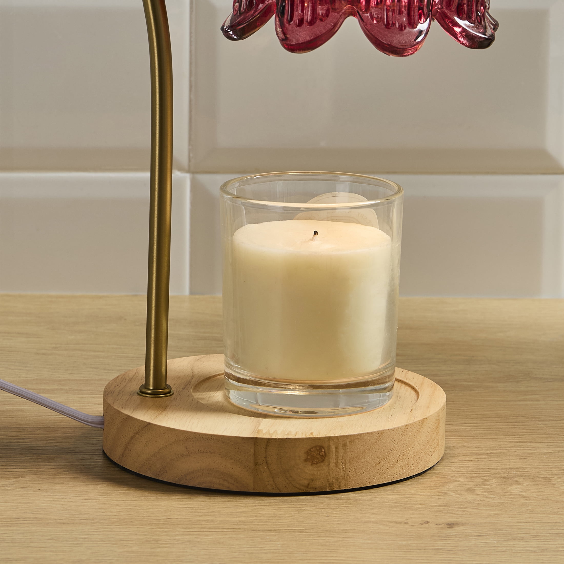Home Décor Collection Red 13" Candle Warmer Lamp