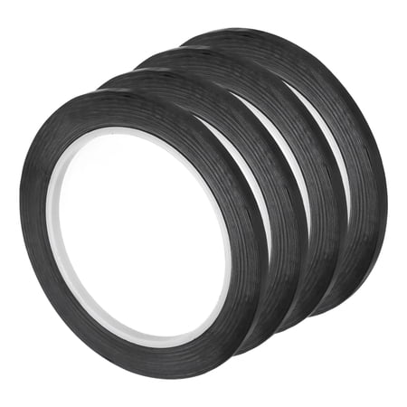 4 Rolls Black 0.13 Inch x 72 Yards Polyester Film Electrical Tape PET Tape High Temperature Heat 3.2mm x 66m