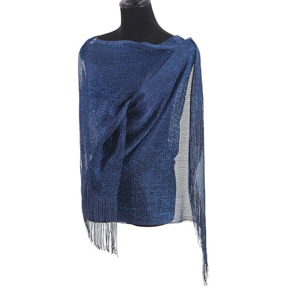 Blue Wedding Scarf Shawl / Metallic Shawl / Bridesmaid Shawl / Wedding Favor / Bridal Wrap / Wedding Shawl / Bridal Cover Up / Wedding Wrap
