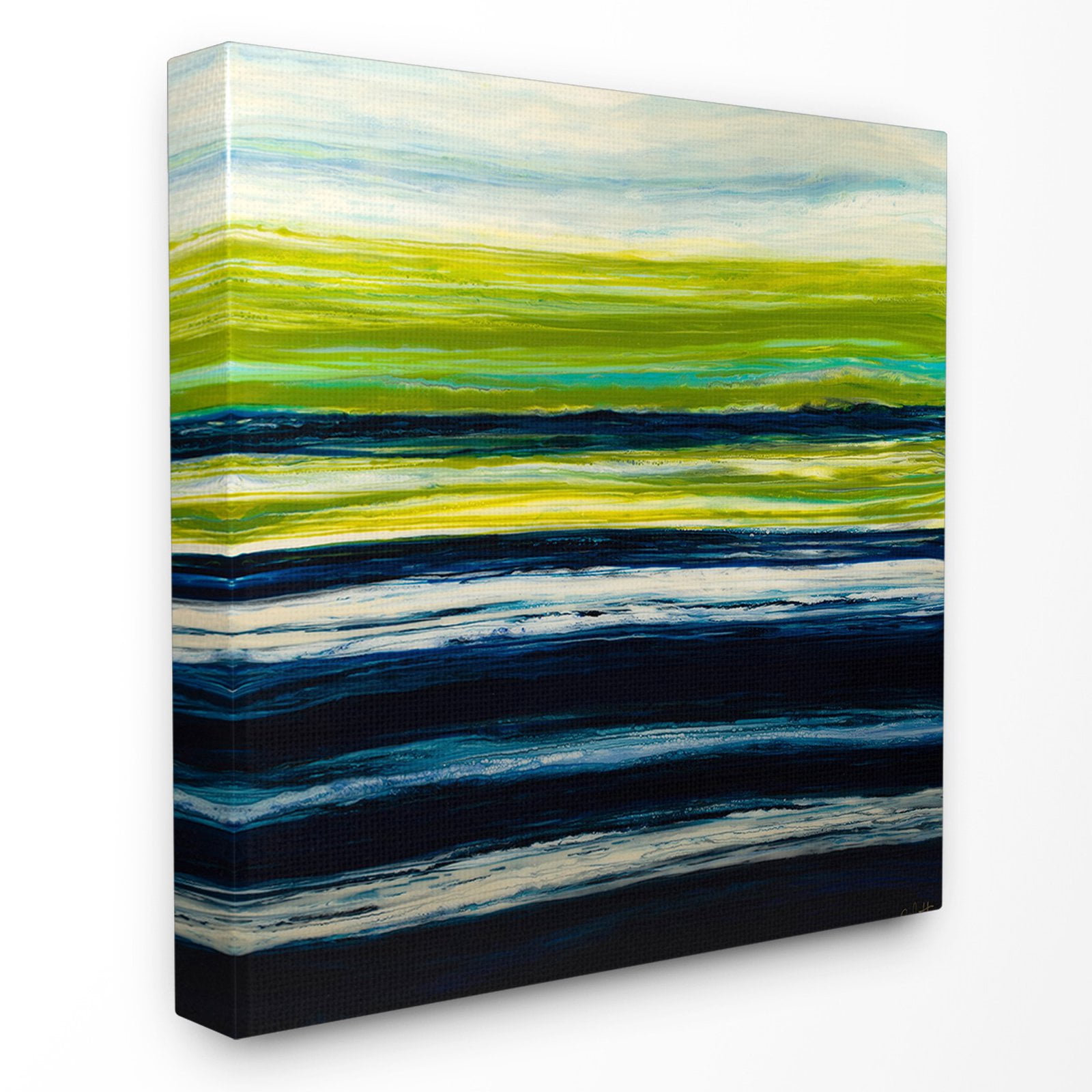 The Stupell Home Decor Collection Acrylic Resin Grass Field Lake Pond Abstract Wall Art