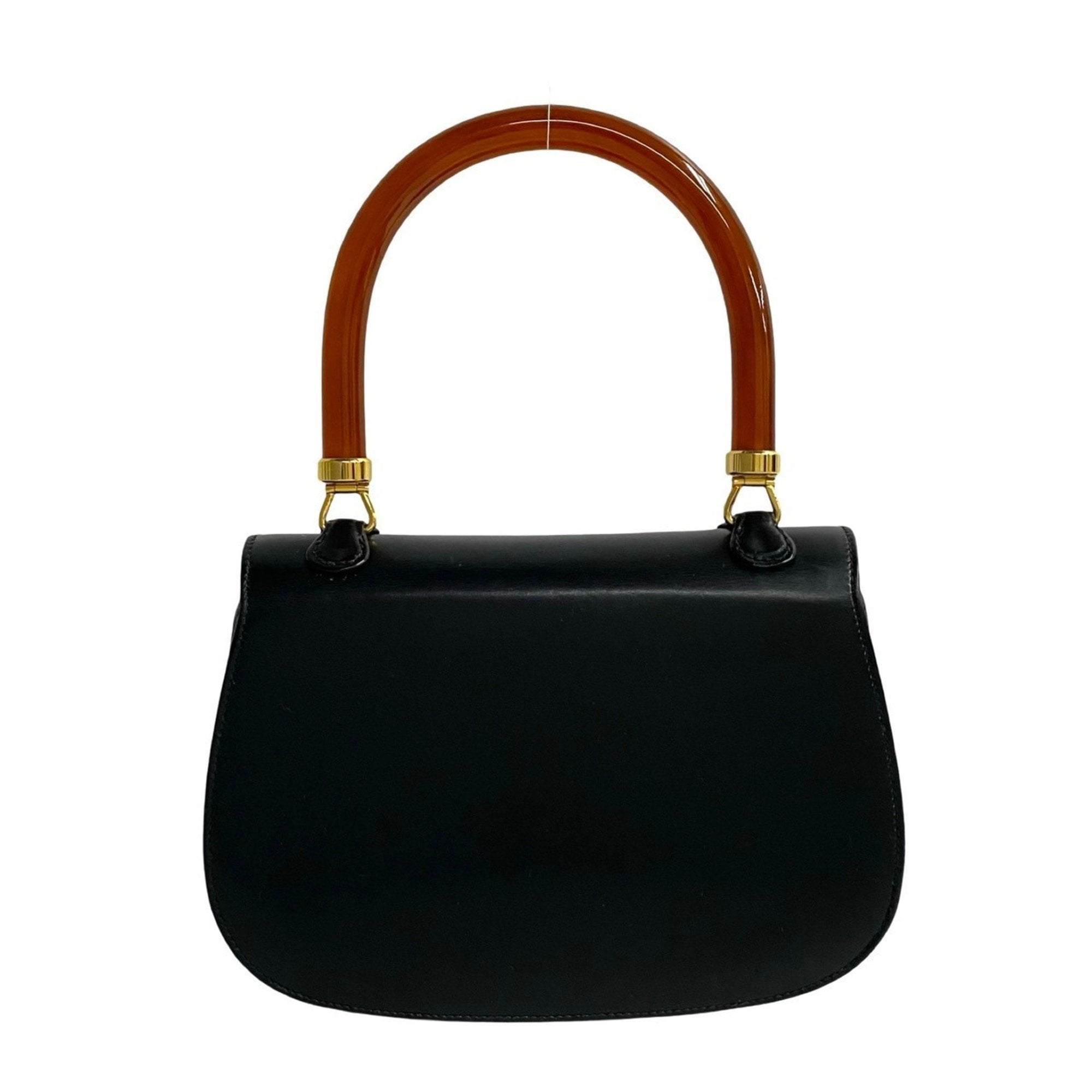 Pre-Owned GUCCI Old Gucci Turnlock Leather Genuine Handbag Mini