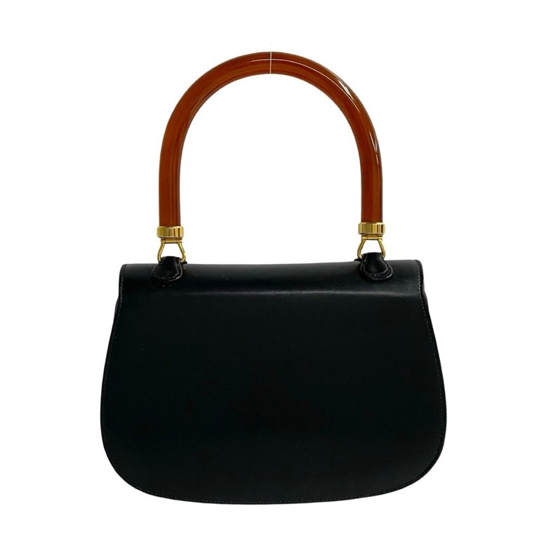 GUCCI グッチ ボストンバッグ ブラック レディース ブランド Pre-Owned GUCCI Old Gucci Turnlock Leather Genuine Handbag Mini