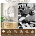 thumbnail image 6 of S-HOME Wall Mounted Arched Cabinet with Glass Doors, Adjustable Shelves in for Bathroom or Laundry Room，White, 6 of 10